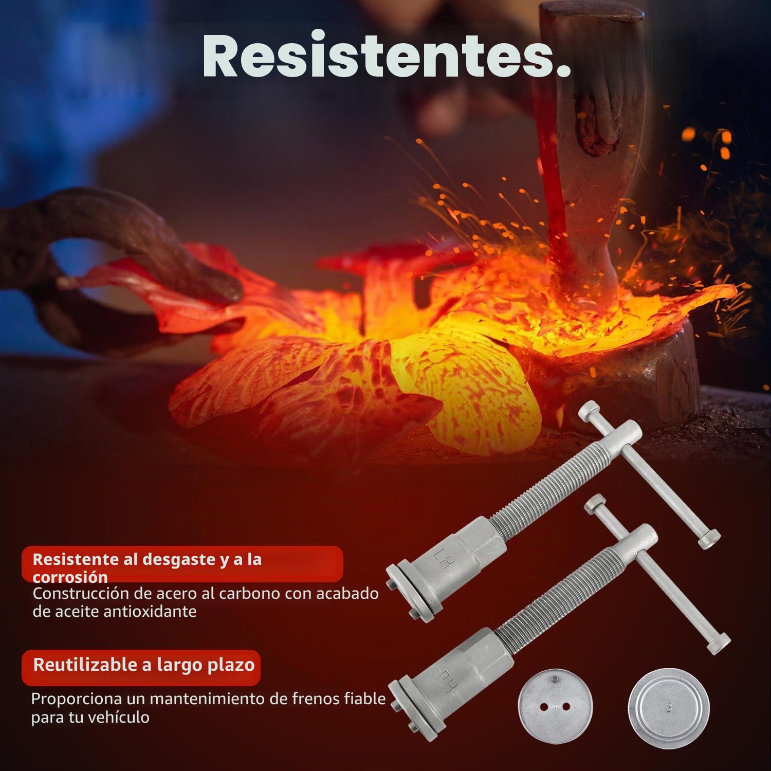 FreeTec 35 Piezas Kit de Herramientas para Pinza de Freno de Disco, Herramienta Resistente para comprimir y retraer pistones de Pinza de Freno para el reemplazo de Pastillas de Freno