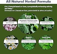 Vista 4 de Gotas de extracto de raíz de kava kava para apoyo calmante y relajación, suplemento de tintura de mezcla de hierbas naturales para un mejor apoyo al