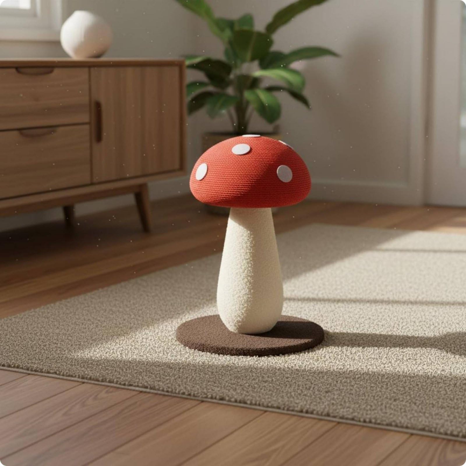 Harilla Poste para Gatos con Rascador Pilar de Sisal para Rascar Juguete Colgante Base Estable Adecuado para Animales en, Rojo, Juguete De Hongo Paraguas Rojo