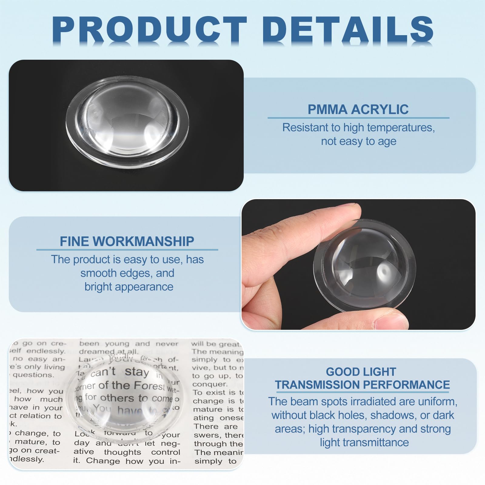 PATIKIL Diameter 45mm Flat Convex Lens - Image 3