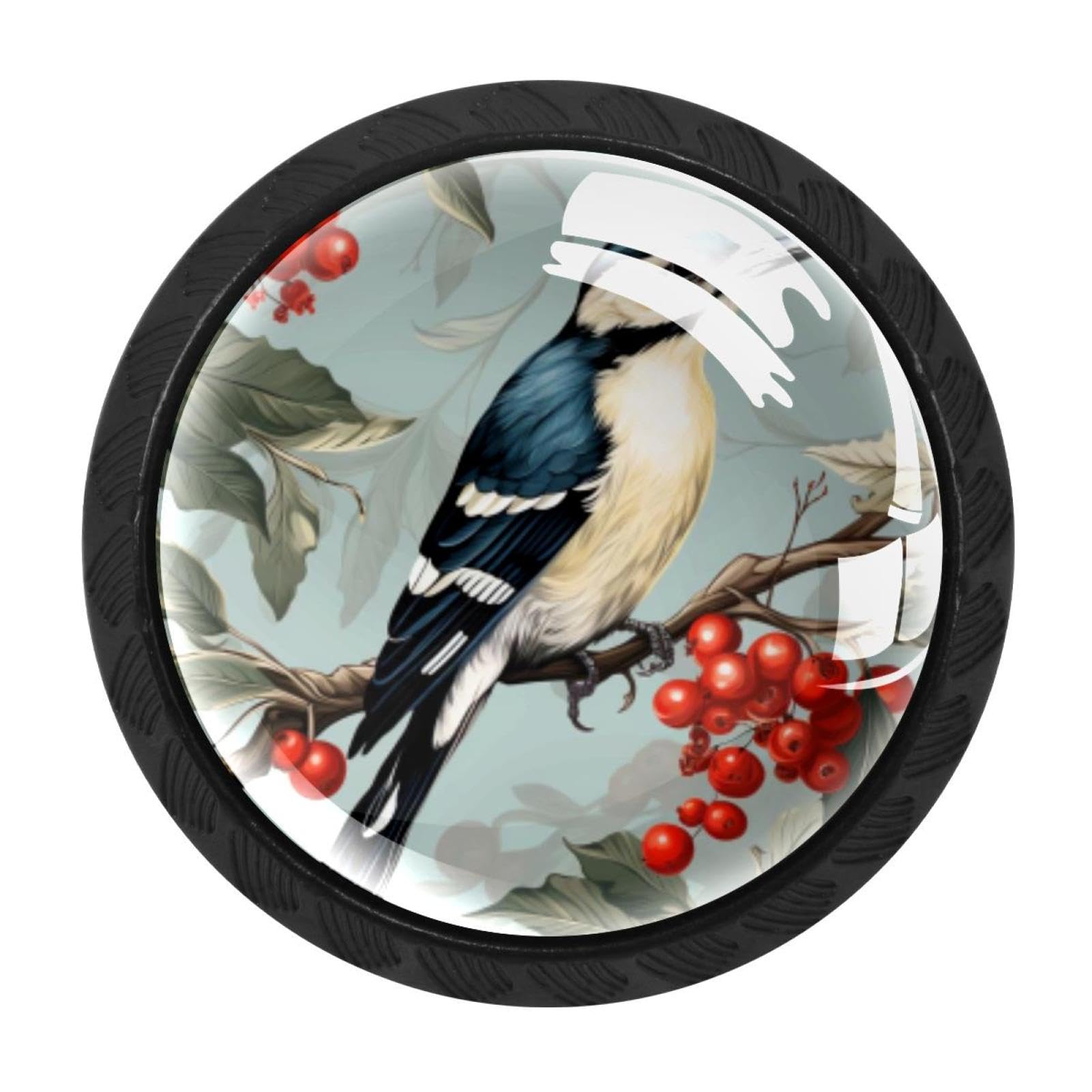 CHENZZZZ 4 Pieces Woodpecker Kitchen Cabinet Knobs Drawer Knobs Dresser Knobs Black Knobs Drawer Pulls Dresser Drawer Handles Knobs for Dresser Drawers