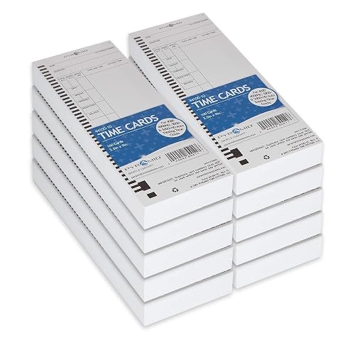 Pyramid Time Systems 44100-10MB 1,000 Count Genuine Time Cards | Authentic Time Cards for 4000, 4000Pro, 4000ProK and 5000 Series Time Clocks From Pyramid