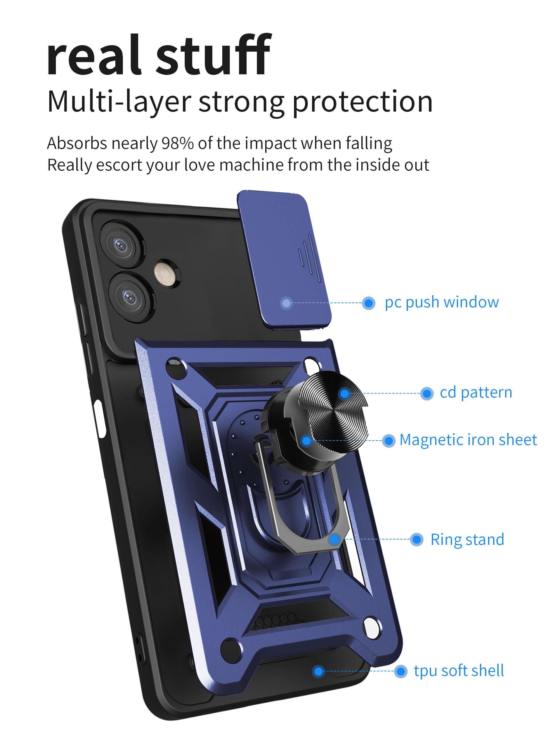 Amazon.com: for Galaxy A06 4G Phone Case: with 2PC Screen