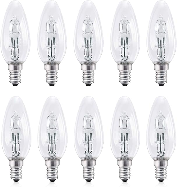 KOR E14 Candle Bulb, Screw in Light Bulbs Warm White, E14 alog Bulb 4̣2̣ Replace 5̣5̣-6̣0̣, Dimmable, 10 Pack, 230V