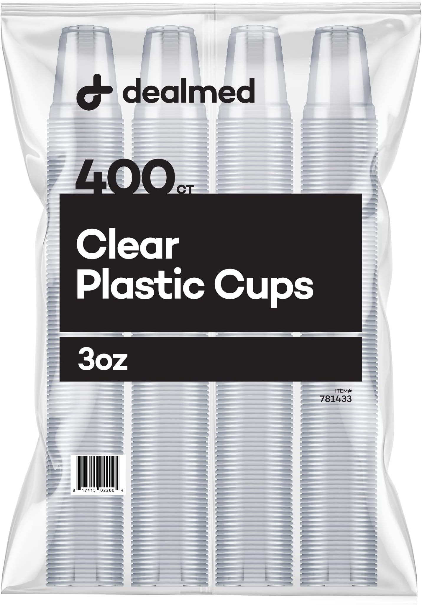 Dealmed 3 oz. Disposable Plastic Cups – 100% Recyclable Cups for Doctor's Offices, School Nurse's, Hospitals, at Home and More (Pack of 400)