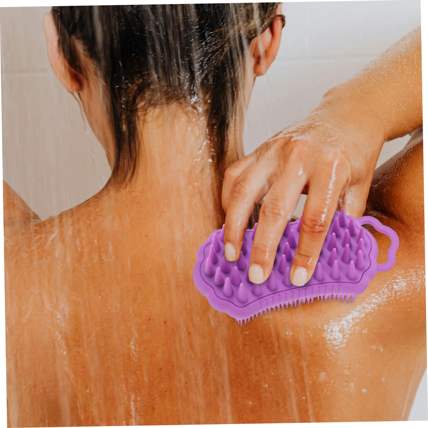 Beavorty 5 Piezas Peine Meridiano Cuero Cabelludo herramienta de masaje del cuero cabelludo cepillo de lavado doble cara cuidado personal cepillo de ducha depurador de cabeza gel de sílice