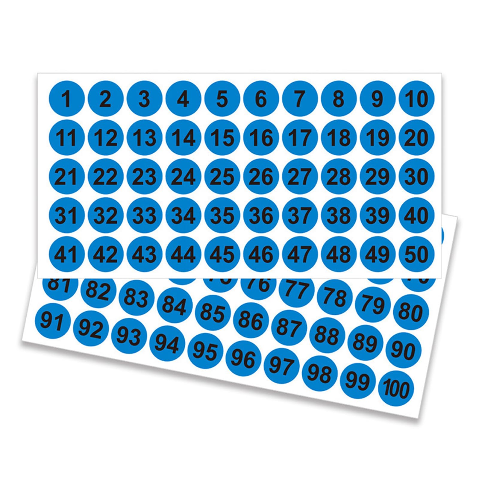52 Fogli Adesivi Con Numeri 1-100, 14,5x14,3 Cm, In Bianco E Nero, Per Organizzare Archivi E Magazzini