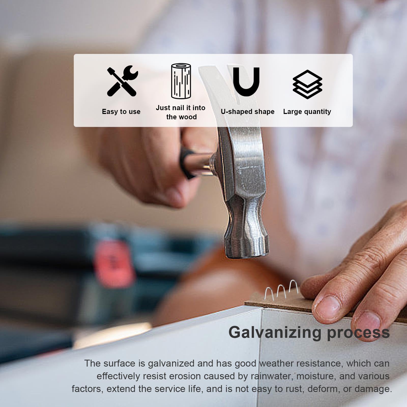 Chiodi A U Per Recinzioni - 200 Pezzi Zincati, Per Reti Metalliche E Filo Spinato - Foto 4