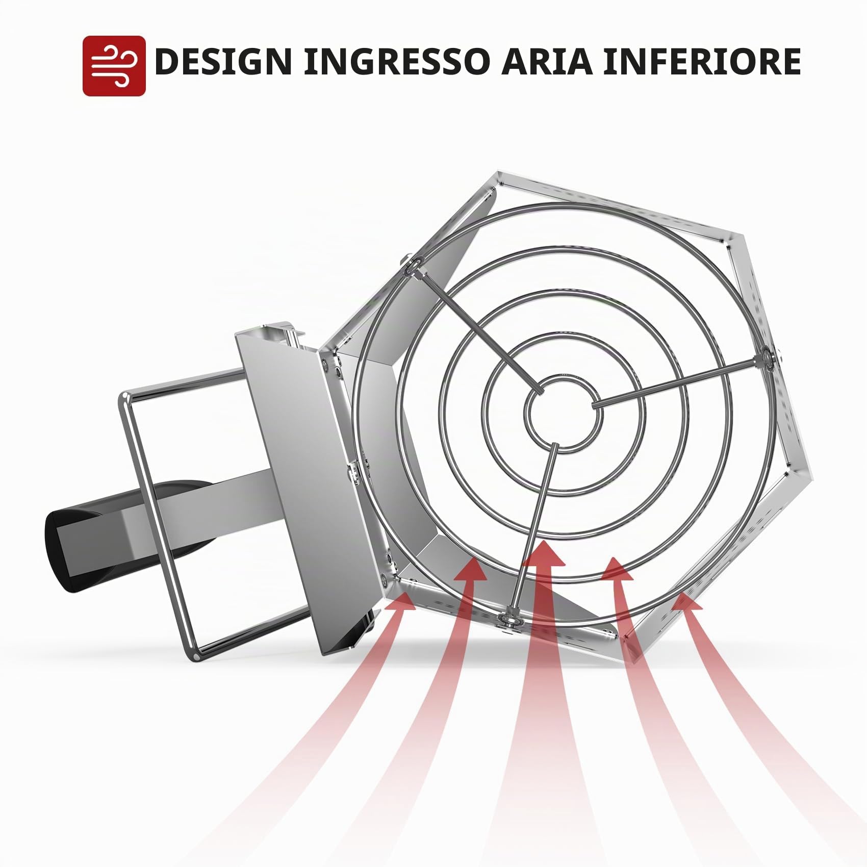 onlyfire Ciminiera Accenditore in Acciaio Inox, Starter per Camini da Barbecue con Sicurezza Isolata Termicamente e Manici in Metallo, Accenditore Rapido per Barbecue e Griglie a Carbonella