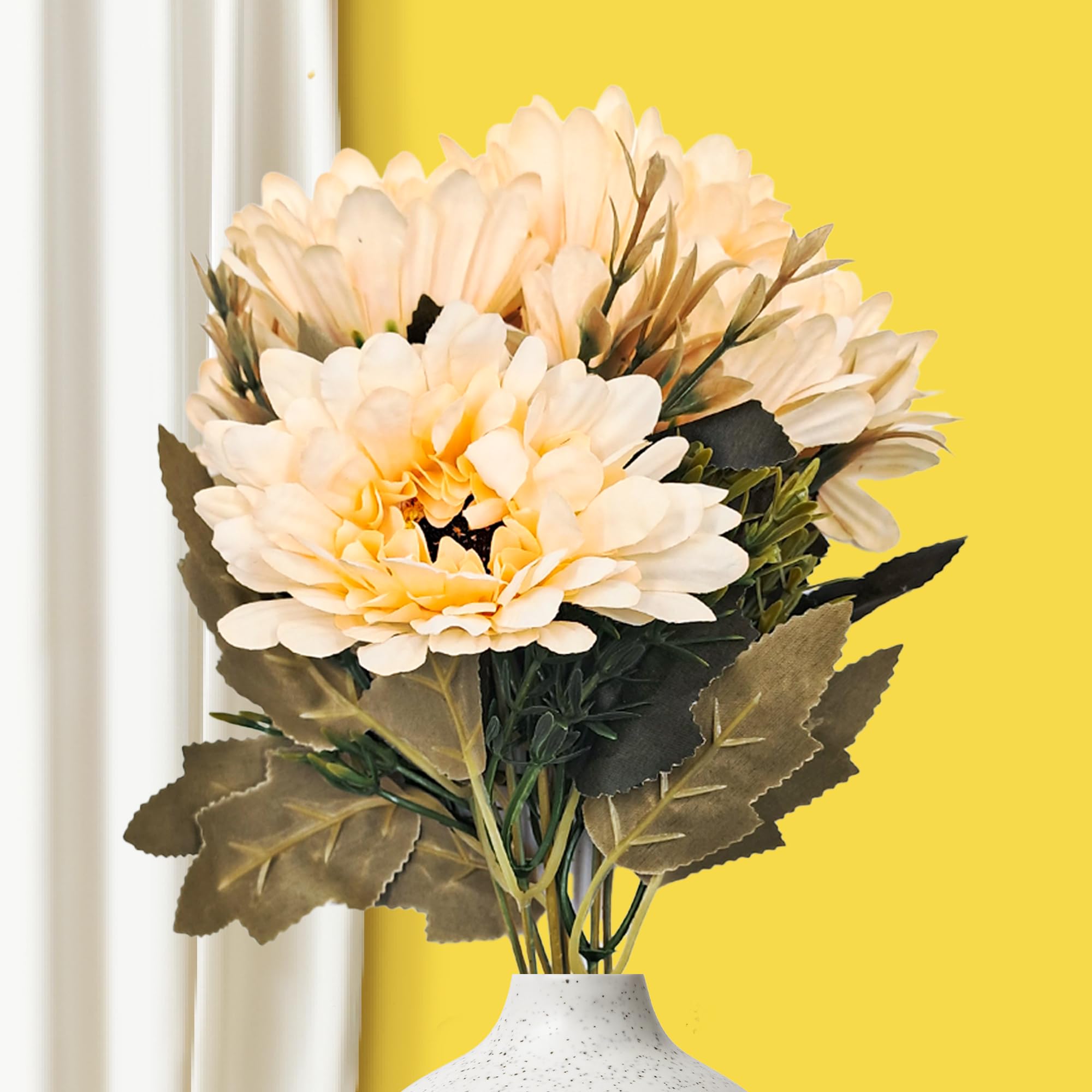 Kraft Seeds by 10CLUB Artificial Gerbera Flowers | White and Peach ...