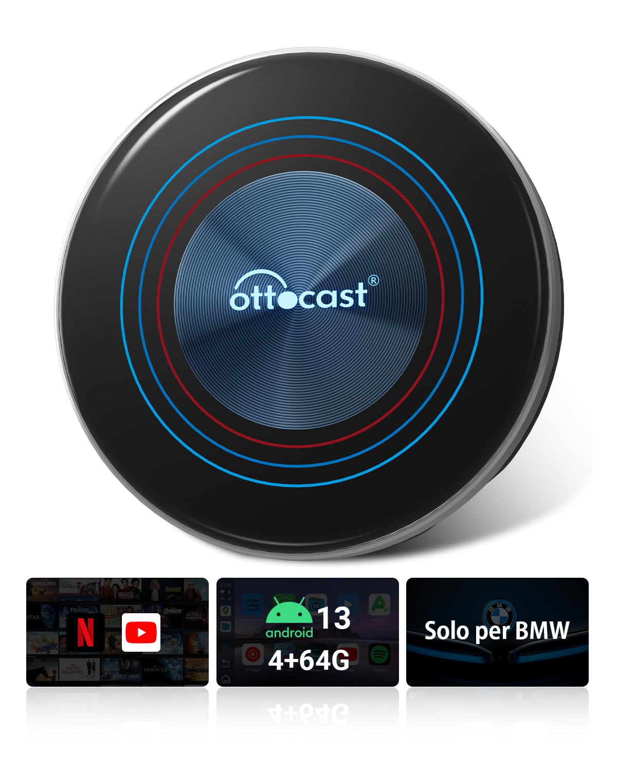 OTTOCAST I3 OttoAiBox per BMW - Android 13 Wireless CarPlay AI Box