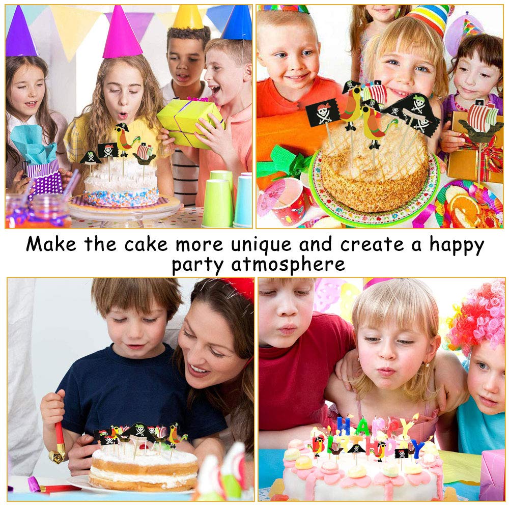 48 Stück Piraten-Kuchen-Topper – Umweltfreundliche Holz-Deko Für Cupcakes, In 4 Motiven, Für Halloween & Partys