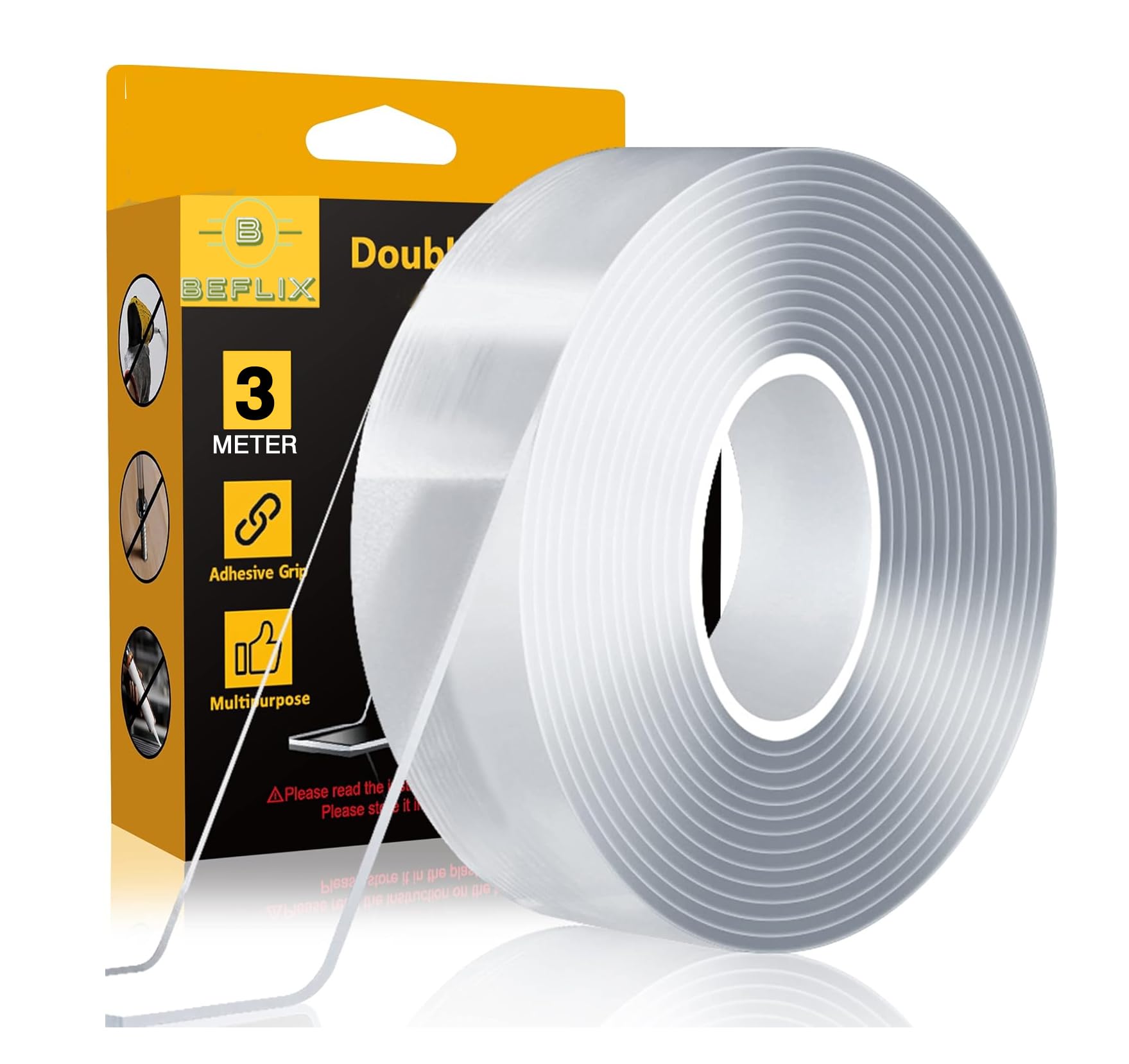 3 Meter Multipurpose Double Sided Tape Heavy Duty - Adhesive Silicone Tape, Heat Resistant, Multi-Functional, Removable, Washable, Reusable Anti-Slip Gel Nano Grip Tape-image-47