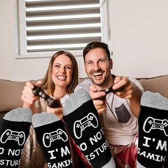 Birthday Gifts for Men Teen Boys, Valentines Day Gift for Him Boyfriend Husband, Do Not Disturb I'm Gaming Funny Gamer Socks