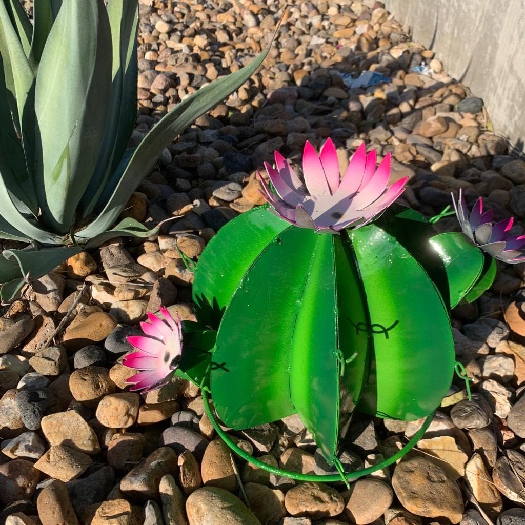 Generic Metal Bisnaga Cactus - Green, Modern Metal Sculpture for Indoor & Outdoor, Garden Art, Cactus Decor