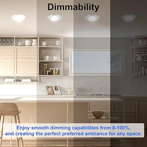 Miniatura 4 de Paquete de 2 luces LED de disco de 56 pulgadas, superficie regulable, montaje empotrado, luz de techo para cocina, sala de estar, dormitorio,