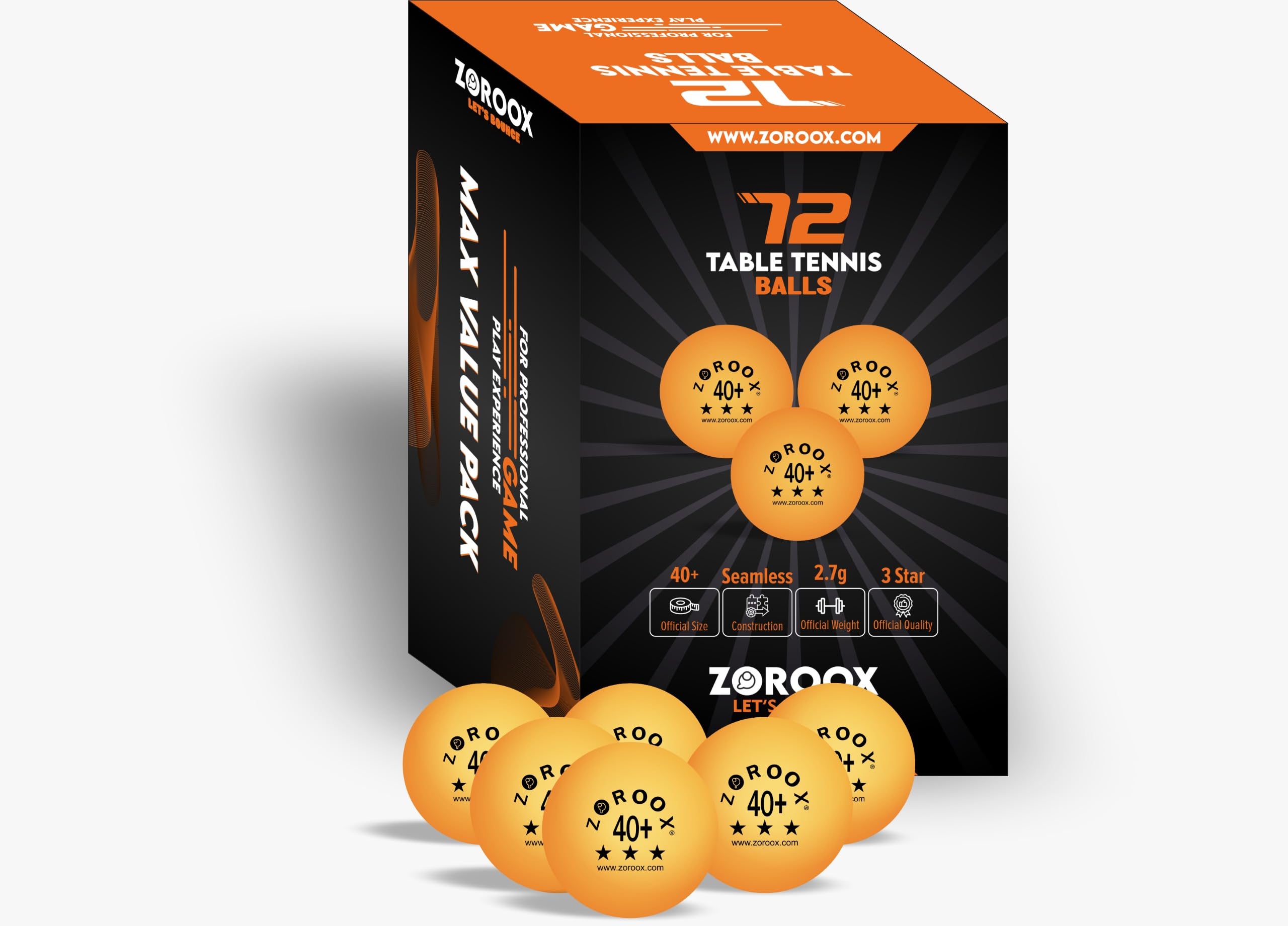Palline da ping pong – 3 stelle – scelta: 9 | 18 | 36 | 72 – bianco/arancione ad alte prestazioni – sperimenta il perfetto equilibrio tra velocità, rotazione e controllo – la scelta dei