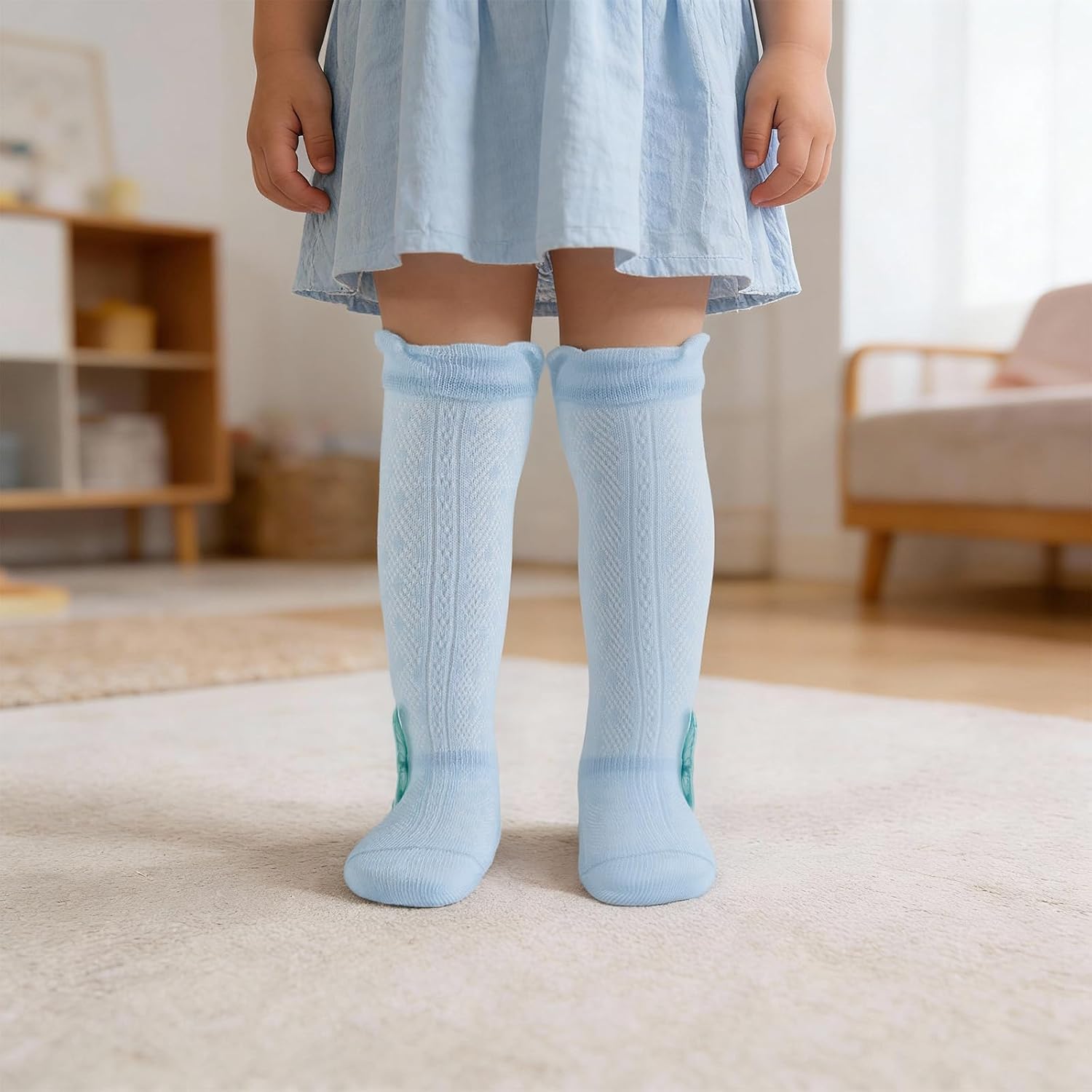 Baby Toddler Girls Knee High Socks Thin Mesh Butterfly Long Socks Cotton Uniform Sock Tube Stockings Newborn Infant