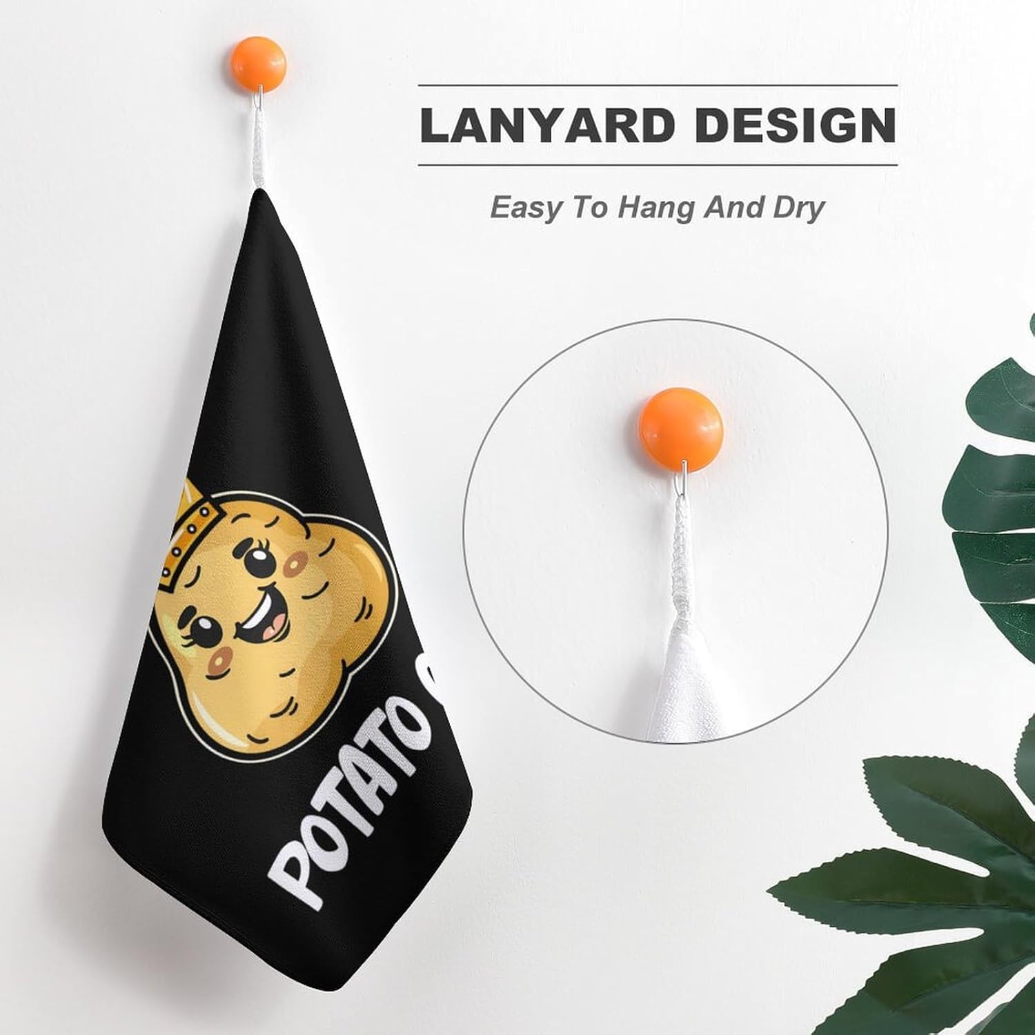 Potato Queen Hand Towels for Bathroom Kitchen Towels Small Towel Handkerchiefs with Hanging Loop 4PCS