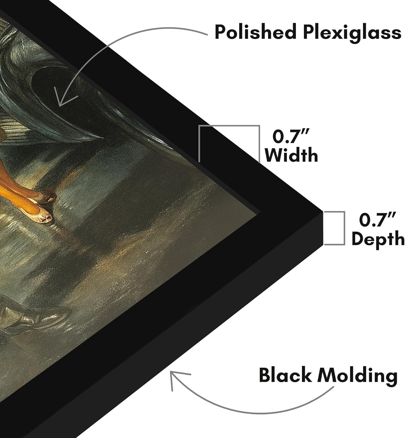 Americanflat 22x34 Poster Frame with Polished Plexiglass - Streamline Collection - Thin Border Picture Frame for Wall Display - Hanging Hardware Included - Black