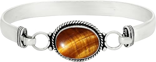 Miniatura 2 de Natural Oval Gemstone Statement Cuff Bracelets for Women Handmade Birthstone Bangle Bracelet Jewelry Ideal Gift for Wedding, Christmas & Special