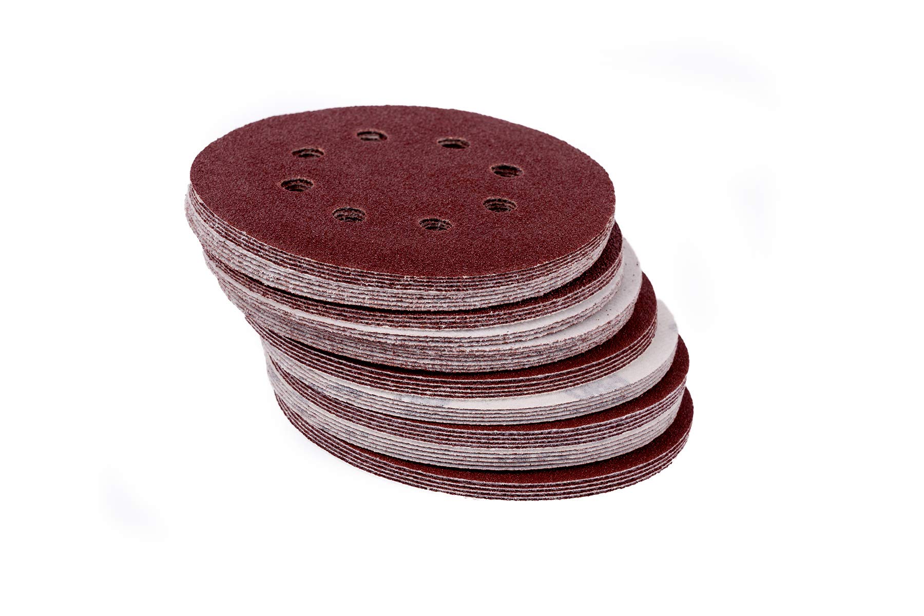 Dischi Abrasivi Con Gancio E Anello Da 50 Pezzi Da 5 Pollici A 8 Fori, Carta Vetrata Con Grana 60 120 180 240 400 Per Levigatrice Orbale Casuale - Foto 5