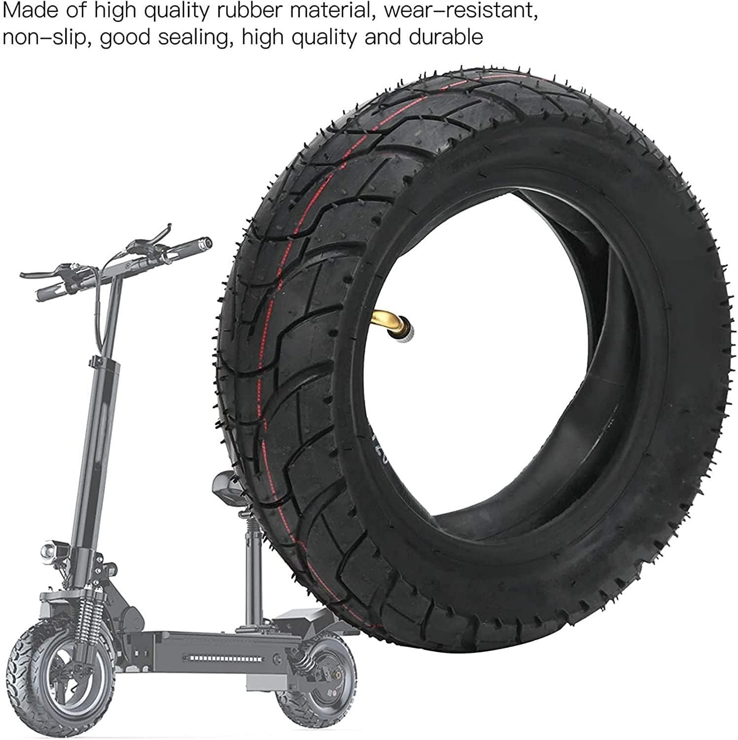 Electric vehicle tires Electric Scooter Tire Tube, 80/65?6 Anti?Slip Inflatable Rubber Tire Electric Scooter Tire and Inner Tube Electric Scooter Tyre - Tire Replacement Electric scooter tires