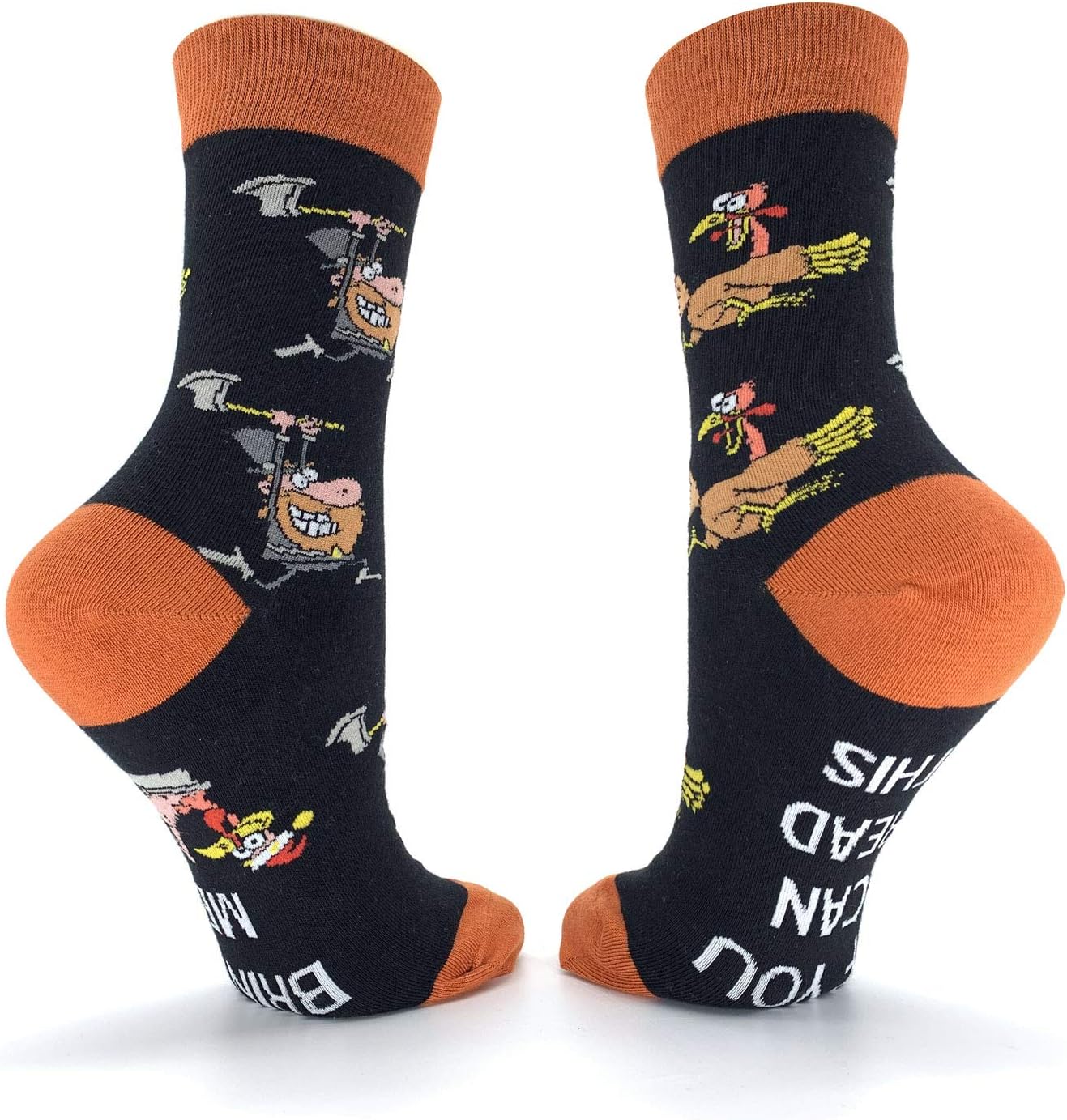 YongColer Fun Black Crew Dresses Socks Thanksgiving Turkey Costume Novelty Socks If You Can Read This Socks - Image 3
