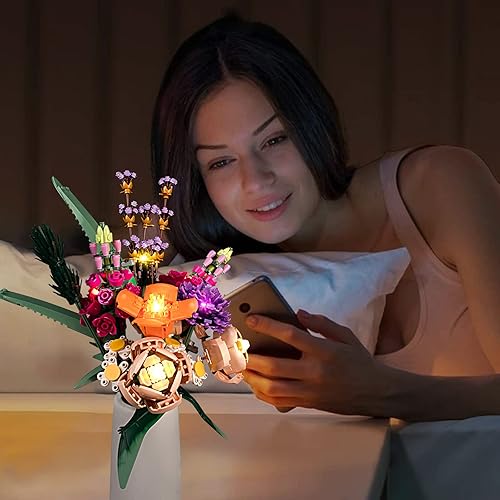 Miniatura 5 de VONADO Kit de luces LED para ramo de flores de Lego 10280 para adultos, iluminación de flores artificiales compatible con Lego 10280 Botanical (sin