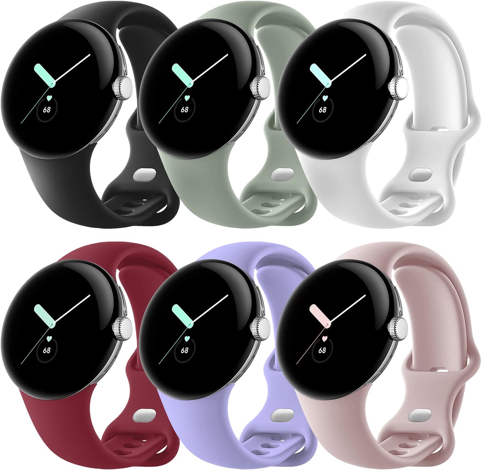 Band Compatible for Google Pixel Watch Band, Soft Silicone Sport Pixel Watch Bands for Women Men, Waterproof Lightweight Replacement Strap for Google Pixel Watch 2