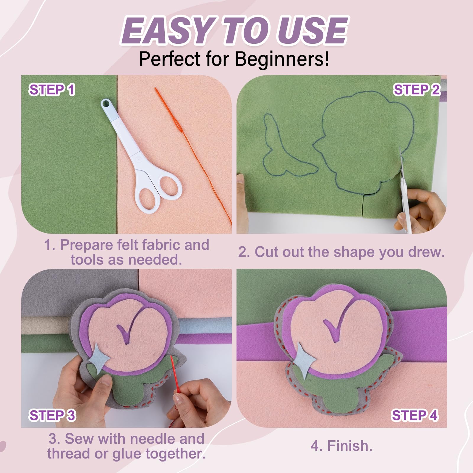 XSEINO 6 Rolls 11.8"x35" 1.4mm Thick Soft Felt Fabric Sheet 6 Assorted Morandi Series Colors Felt Pack for DIY Craft Sewing Squares Nonwoven Patchwork