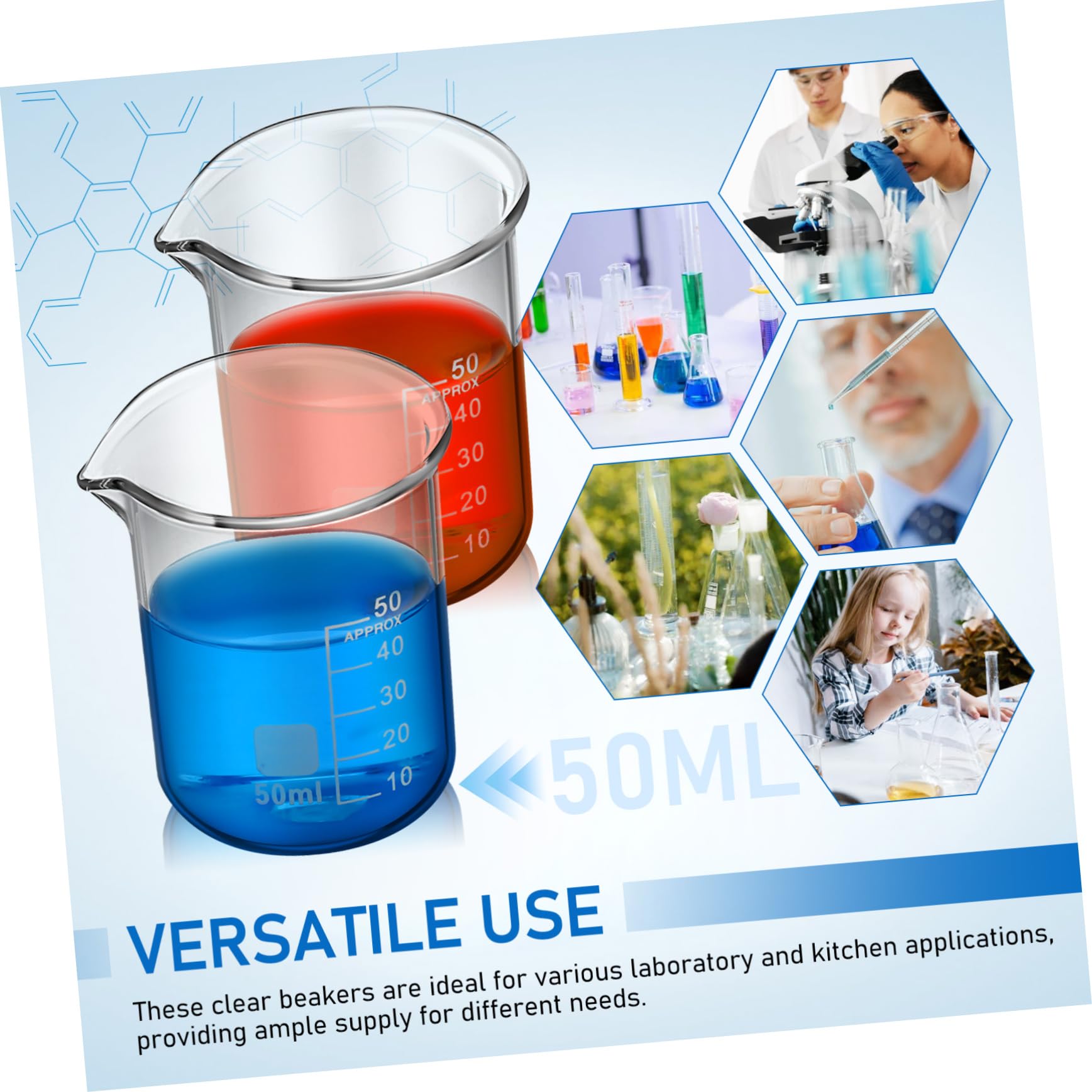 ABOOFAN 20piezas De Vidrio Transparente Probeta Graduada De Cristalería Para Experimentos Científicos De Suministros De