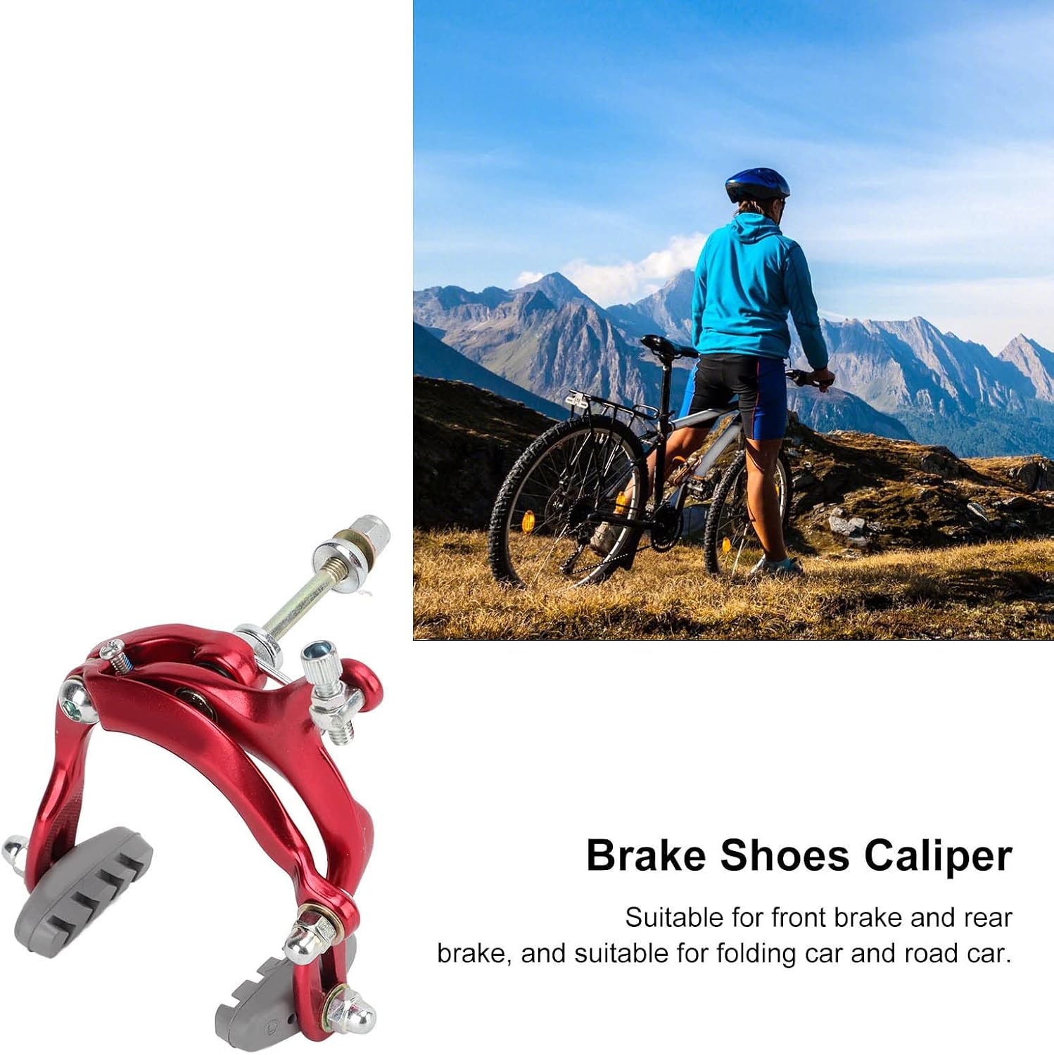Bicycle Side Pull Brake Caliper, Durable Adjustable Small Screws Rust Resistance Double Fulcrum Design Bicycle Brake Caliper for Bike