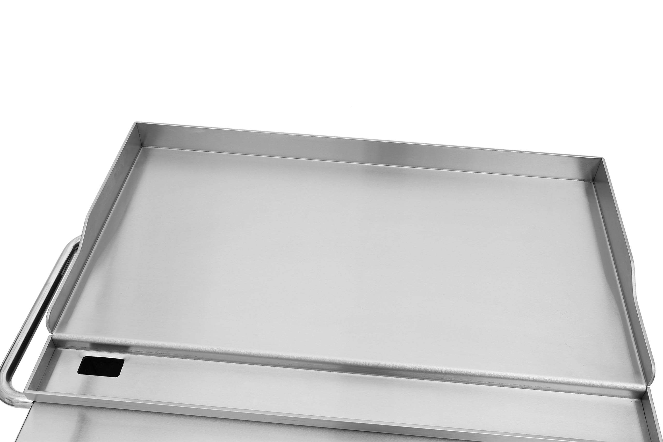 METRO PROFESSIONAL Barbecue a Gas con 4 Bruciatori e Piastra, 85x50 cm, Acciaio Inox, con Ruote e Telo di Copertura, Argento, 14.8 kW