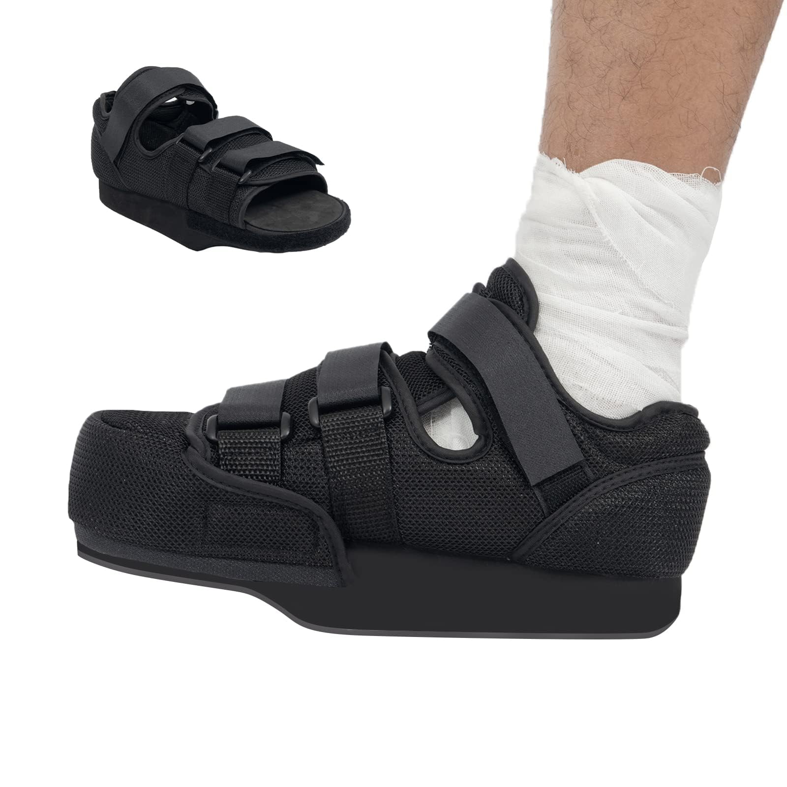 Zapato postoperatorio con puntera cerrada, botas médicas para caminar con puntera rota, ortopédico para postjuanetes, soporte quirúrgico de dedo en martillo (XL)