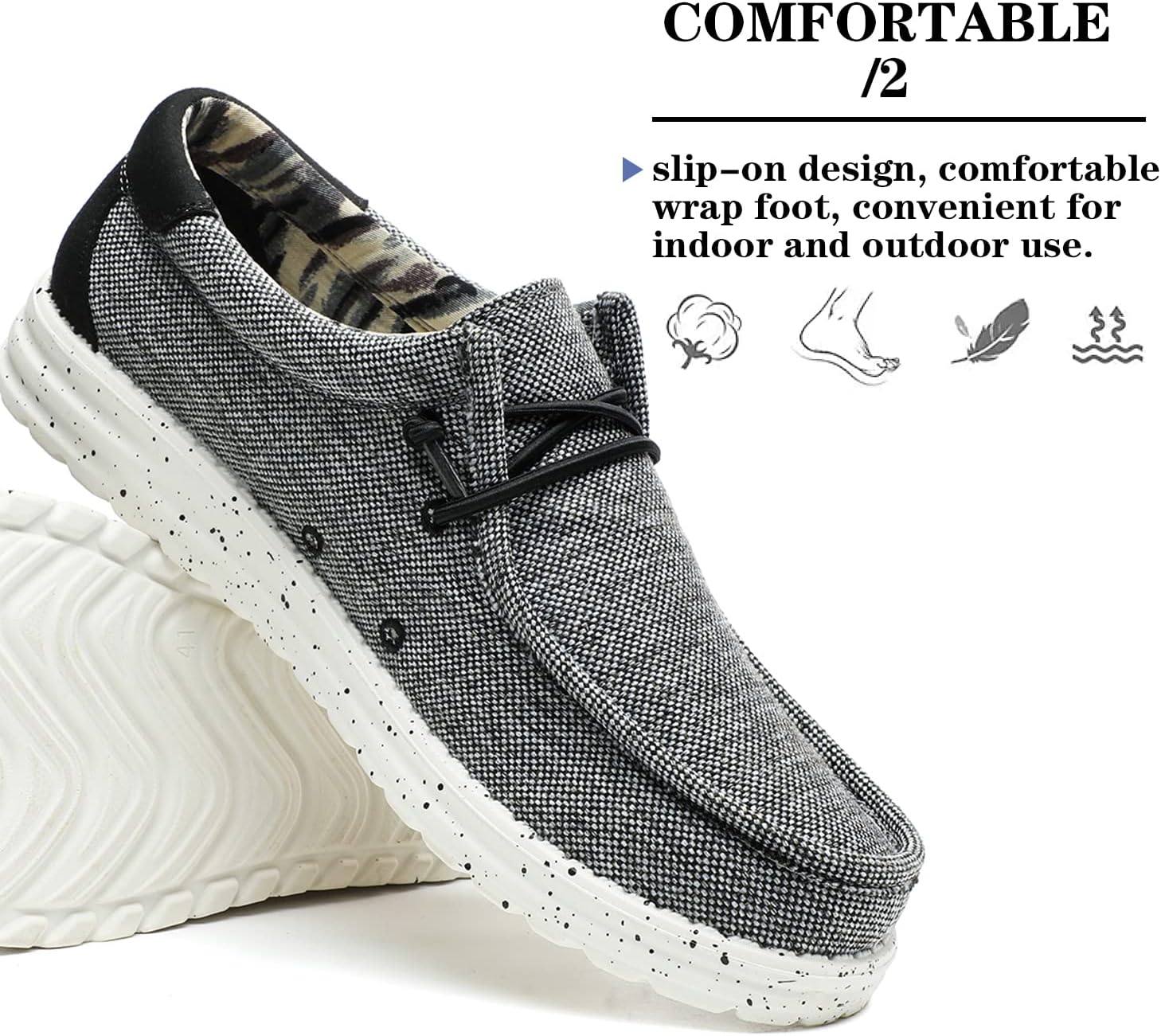 Mens Slip-On Loafers Moccasin Slippers Men Casual House Driving Shoes-Lightweight/Comfort/Breathable- Removable Insole