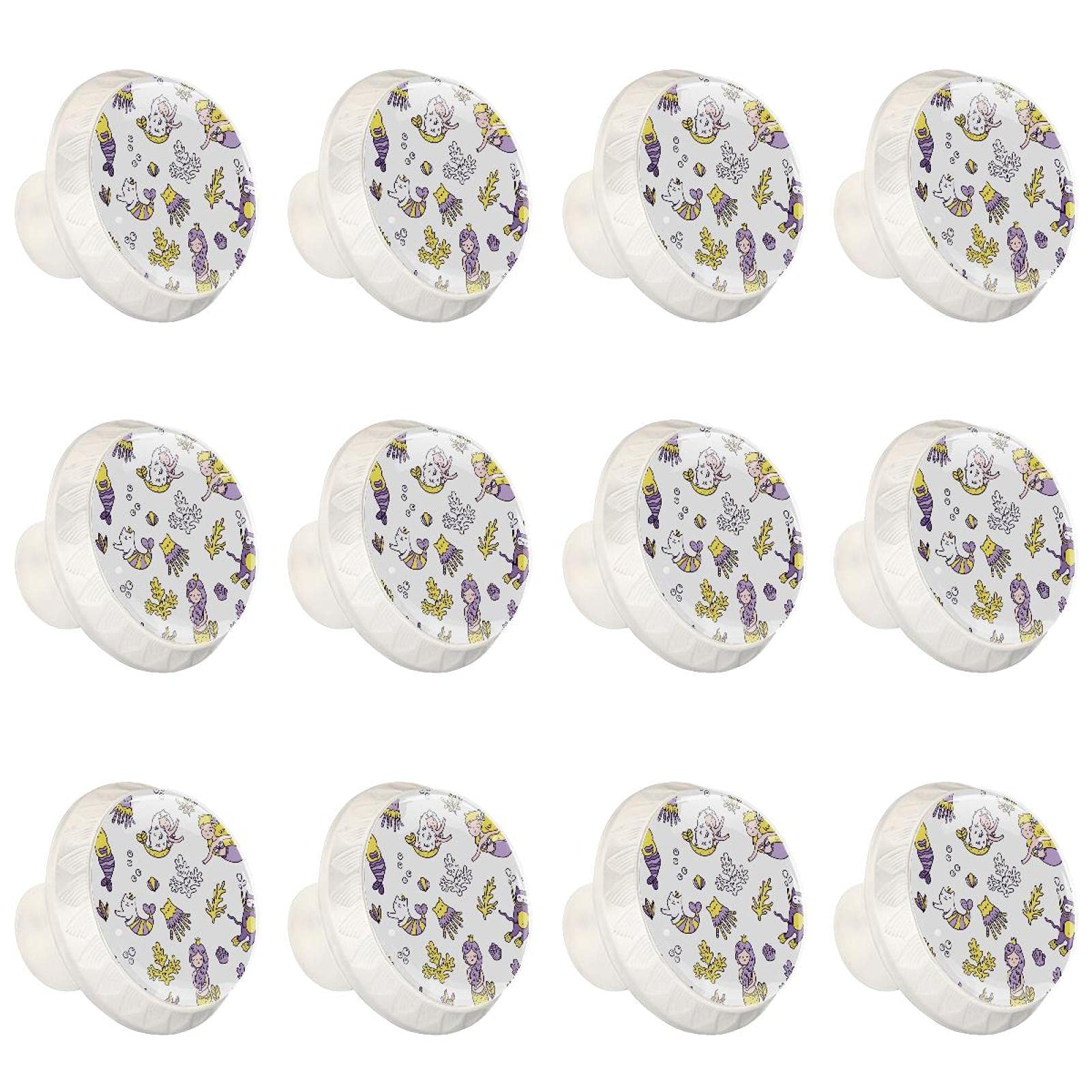 Boutons de cuisine mer sirène pour tiroirs et armoire de chambre | 12 pcs