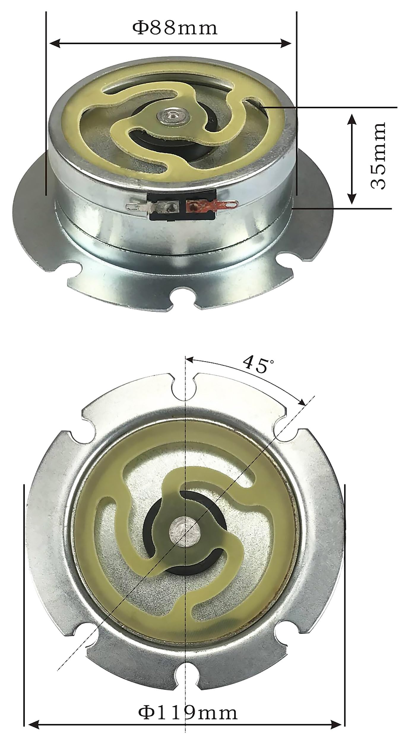 Altoparlante Bodyshaker da 100 W, trasduttore di suono corporeo, Ø119x40 mm, 4 Ohm