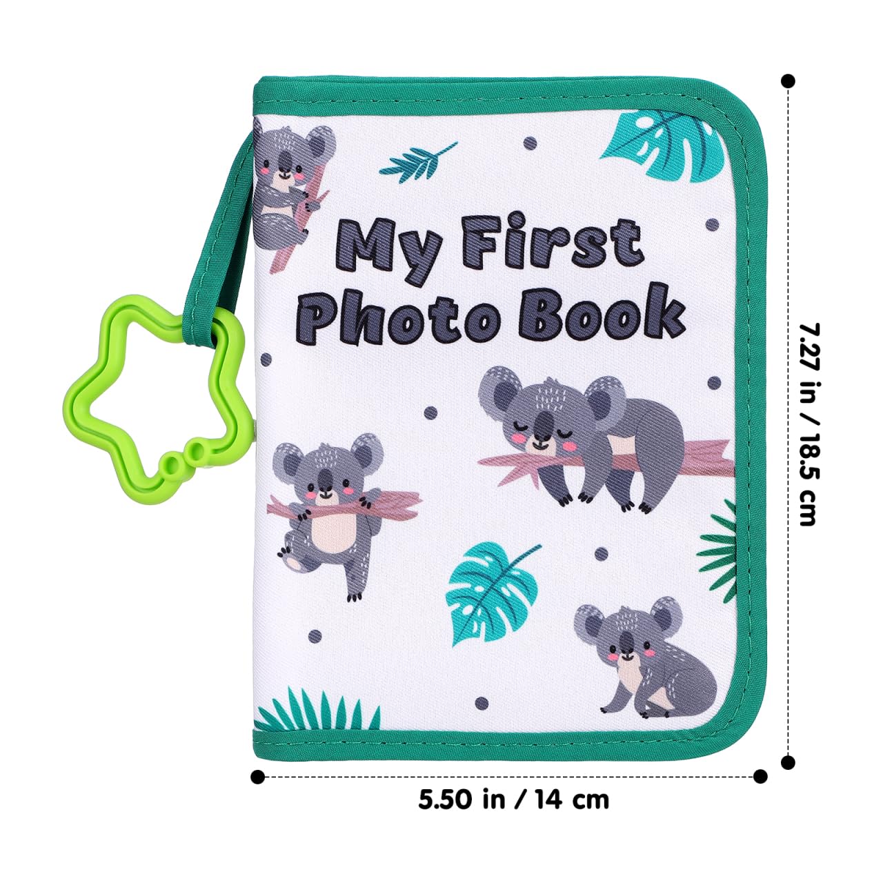 Alasum Cloth Photo Album for Babies, 17 Sheets Green Diy Memory Book with Pvc Pages - Image 3