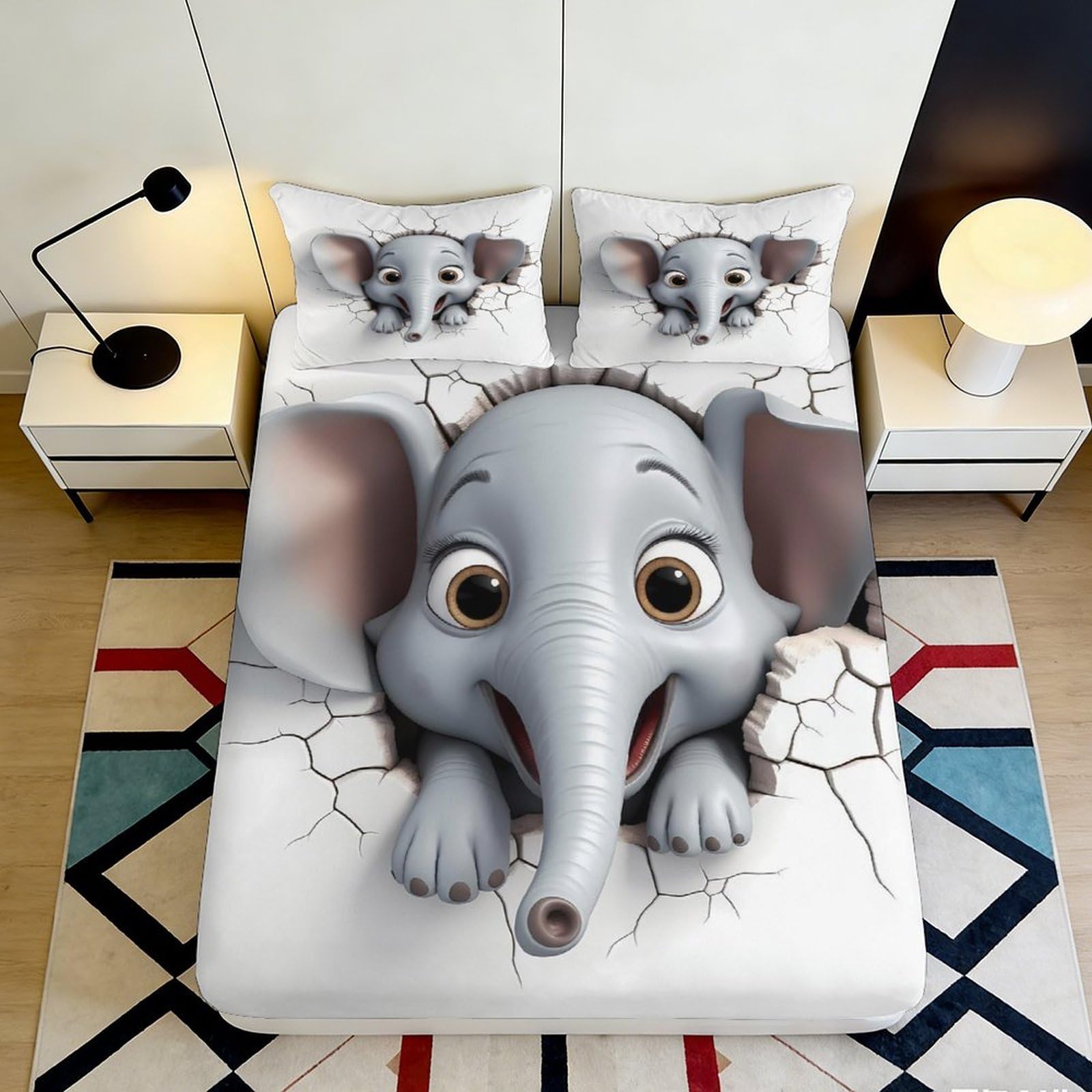3D Printed Pastoral Cow Fitted Sheet Microfiber Deep Pocket Non-Slip Bedding Pastoral Cow Mattress Fitted Cover Washable for Adults 90x200x25cm