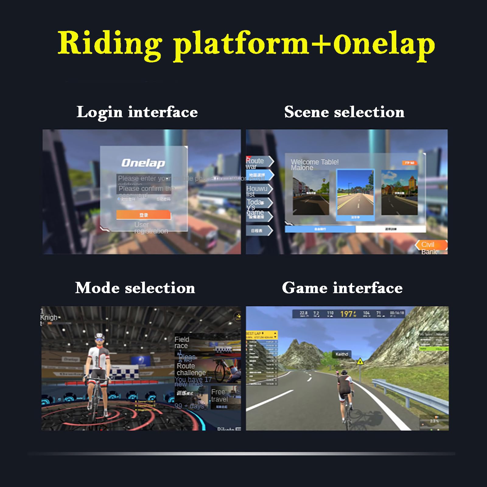Piattaforma di allenamento per ciclismo indoor con simulazione di realtà virtuale, connettività Bluetooth e ANT, compatibile con più dispositivi