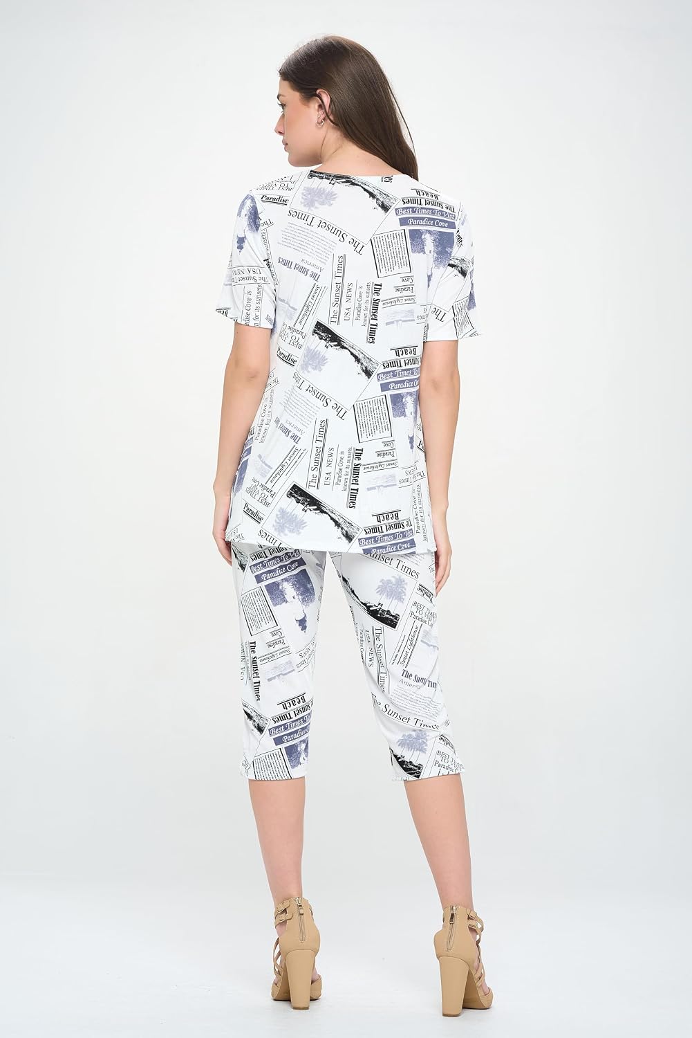 Jostar Two-Piece Short Sleeve Top & Capri Pant Set-9003BN-SRP1