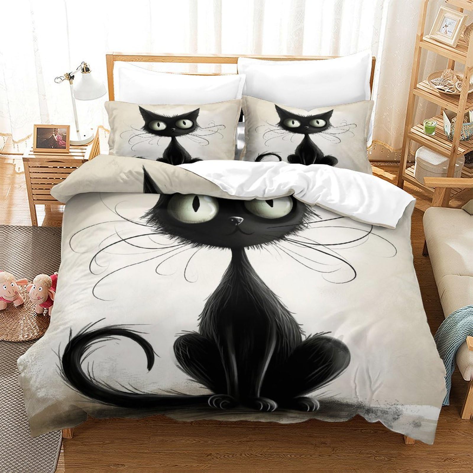 Housse de couette 140x200 chat persan 3D pour décorer une chambre d'enfant