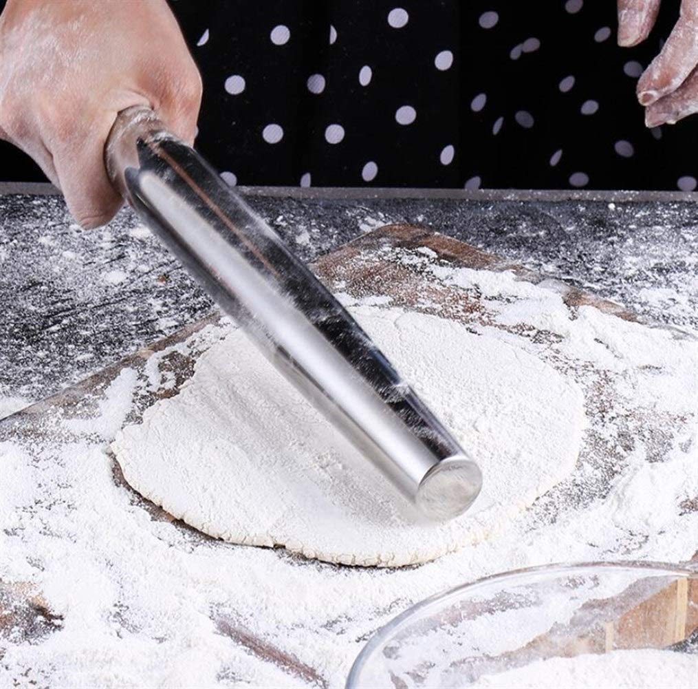 13"Pin de Rodadura de Acero Inoxidable Profesional de 13" □ Rodillo de Masa para panaderos Hacer Pizza, Galletas, pastelería, Pasta, Masa de albóndigas