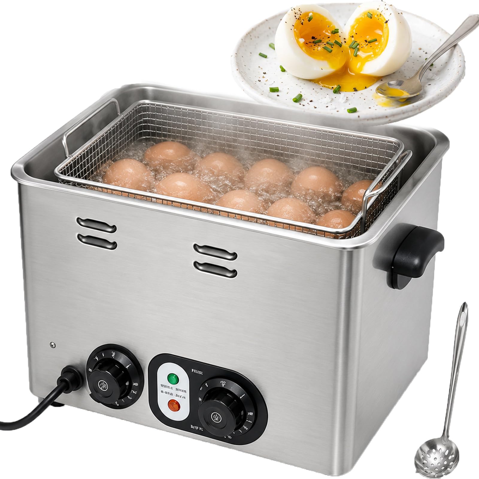 Cocedor Rápido de Huevos con Temporizador, Cesta y Control 30–110°C B