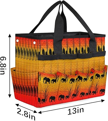 Miniatura 3 de Bolsa de herramientas de jardín con estampado de leopardo de elefantes para mujeres y hombres, bolsas de almacenamiento de herramientas de