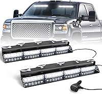 Vista 19 de HLauto Luces estroboscópicas de emergencia 6Z4J: luces de seguridad blancas ámbar de 2 x 16.8 pulgadas, 48 luces LED intermitentes de advertencia