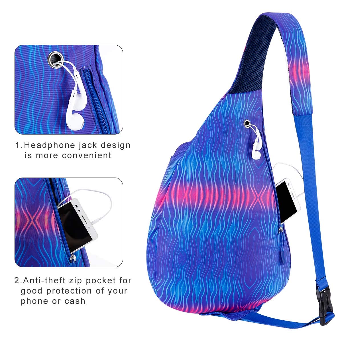 Deporte Bolso Hombro de Pecho Mochila Bandolera Viajar Bolso Bandolera de Pecho Mochila de Hombro Casual para Hombres Mujeres Adolescentes Trabajo Vida Estudio Viajes al Aire Libre