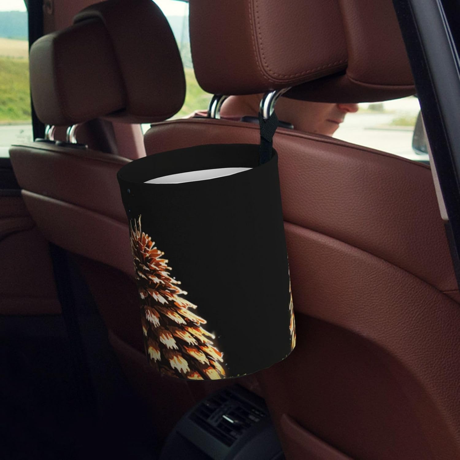 Holographic Pinecone Portable car Trash can, Practical car Storage Bucket, Practical, Convenient and Foldable, a Must-Have for Cars. image 5