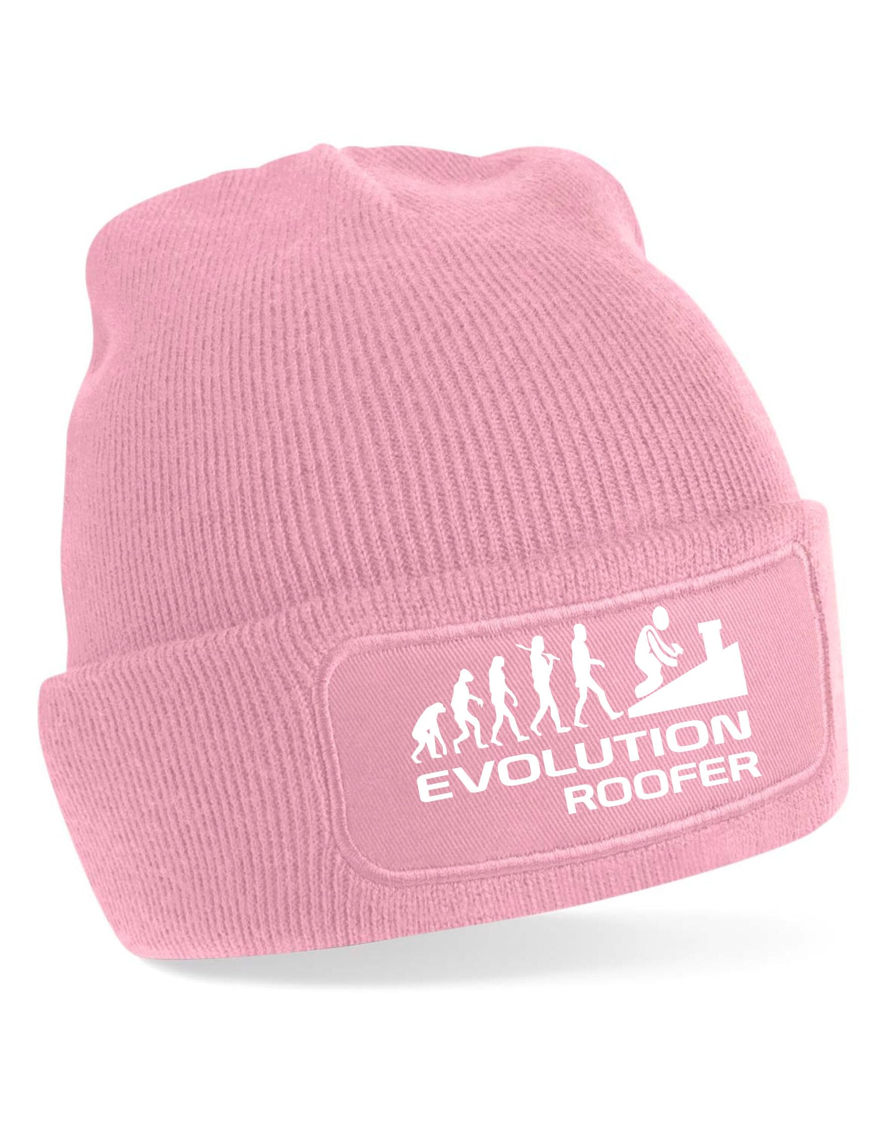 Print4u Women's Pink Evolution Of A Roofer Beanie Hat Gift For Any Roofers Men & S